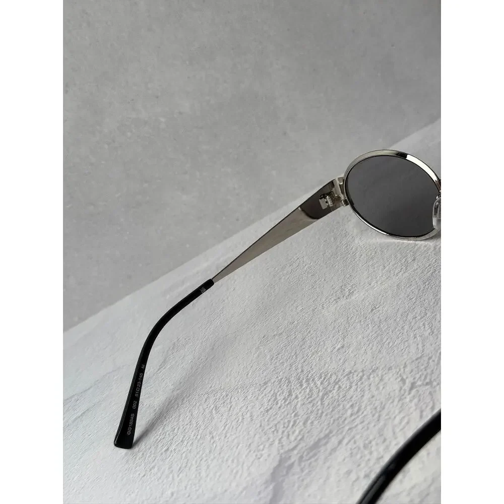 NEW Gucci GG1854S Silver Metal Round Logo Sunglasses $610